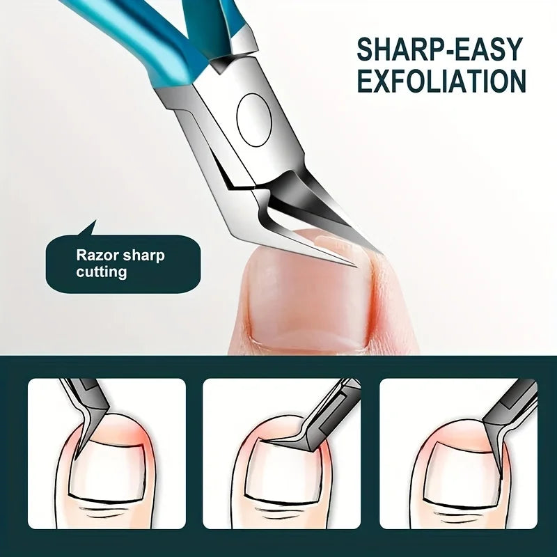 Toenail Clippers for Thick Ingrown Nails with Long Handle - Smarsty