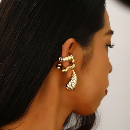 Trendy Vintage Geometric Clip Earrings for No Piercing Style - Smarsty