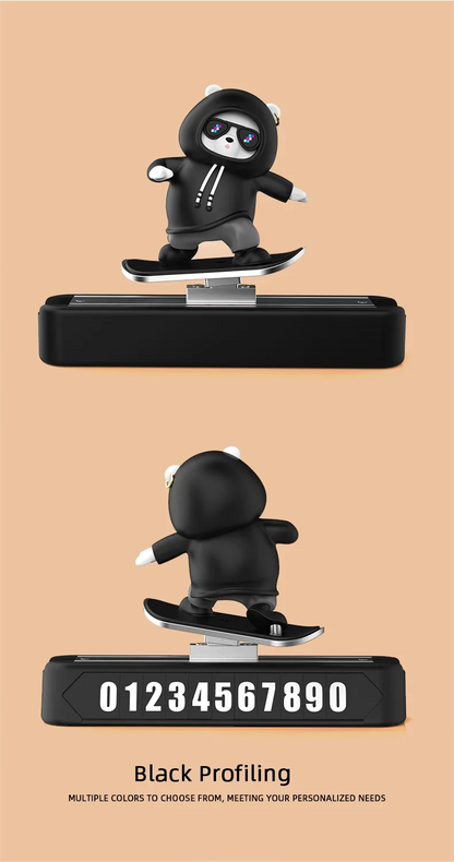 Bear Cartoon Magnetic Parking Number Plate For Car Dashboard - Smarsty
