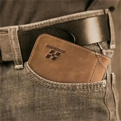 Men's Wallet Leather Billfold Slim Hipster Cowhide Credit Card/ID Holders Inserts Coin Purses Luxury Business Foldable Wallet - Smarsty