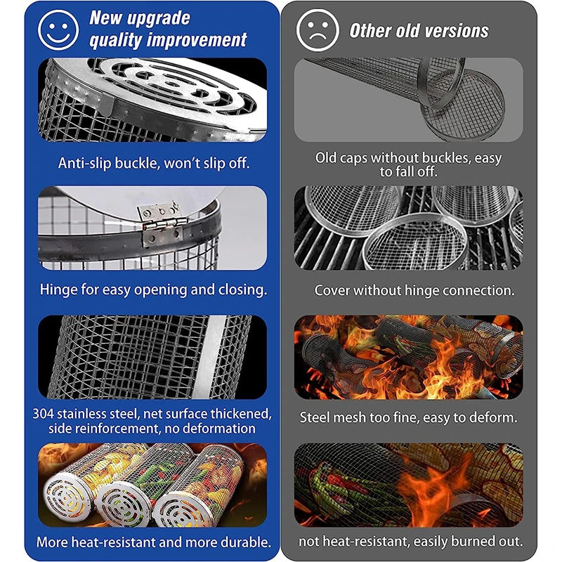 Stainless Steel BBQ Basket for Easy Grilling - Smarsty