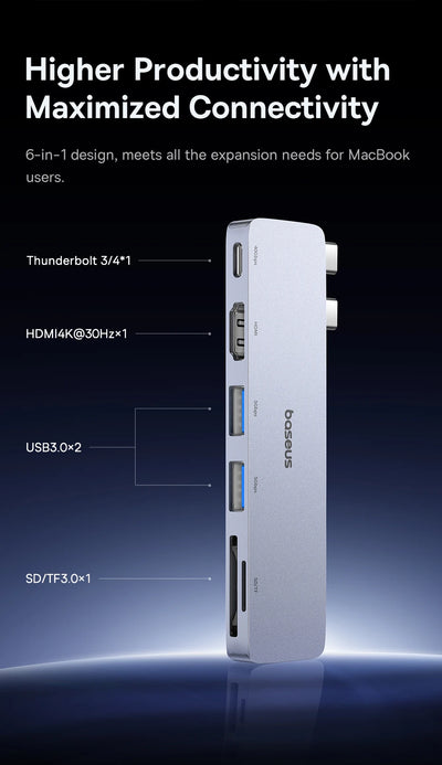 Versatile 4K USB-C Hub with HDMI and Thunderbolt Support - Smarsty