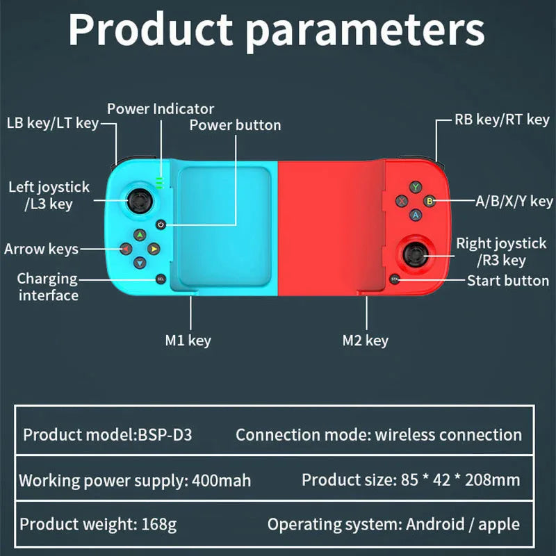 Wireless Bluetooth Game Controller for Mobile Gaming - Smarsty