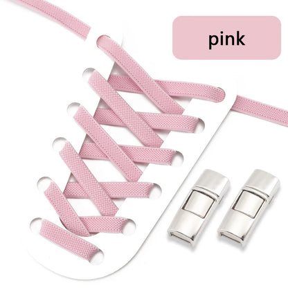 Elastic Laces Sneakers Press Lock Shoelaces Without Ties 8MM Wide Flats No Tie Shoe Laces Kids Adult Sports Running Shoelace NEW