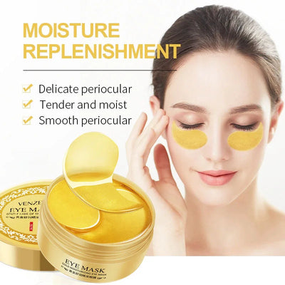 24K Gold Collagen Eye Masks for Dark Circles and Puffiness - Smarsty