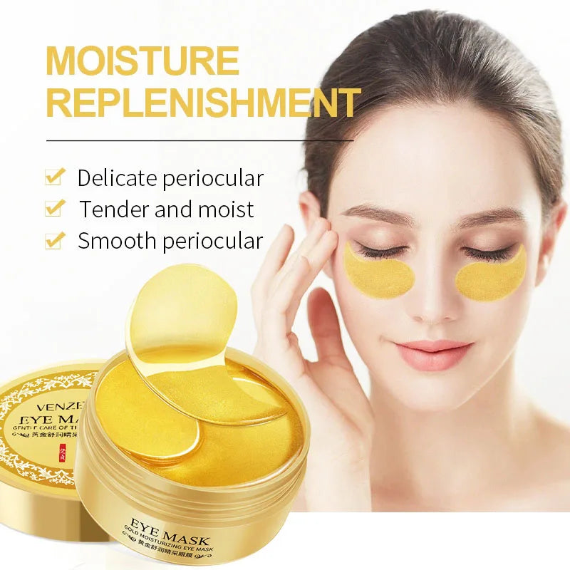 24K Gold Collagen Eye Masks for Dark Circles and Puffiness - Smarsty