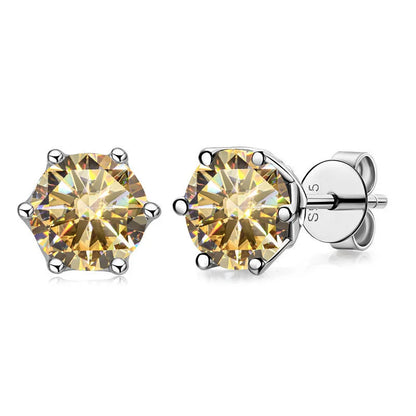 1 CT D Color Moissanite Stud Earrings Sparkling 925 Silver - Smarsty