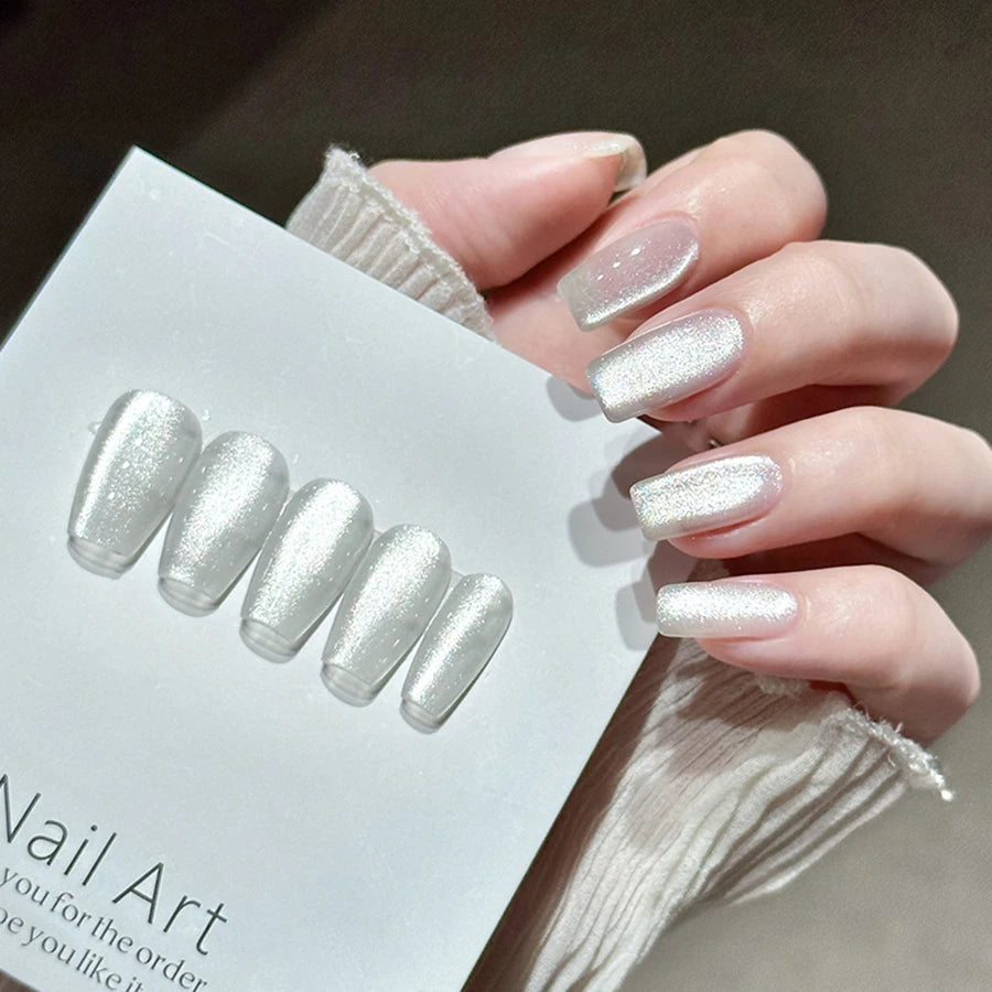 Holographic Cat Eye Gel Nail Polish With Galactic Effect - Smarsty