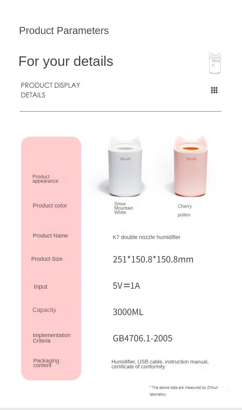 Large Capacity Dual Jet Air Humidifier with Aroma Diffuser - Smarsty