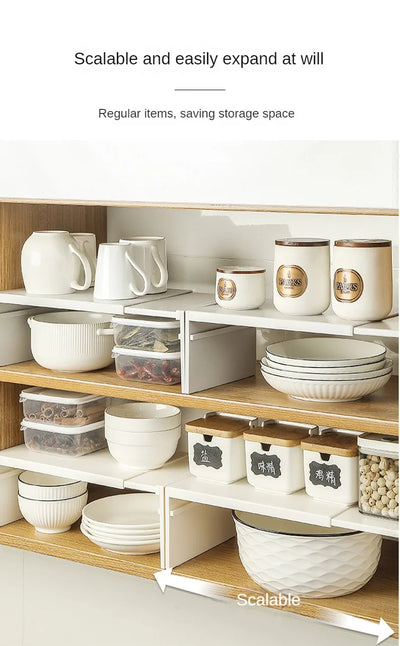 Kitchen Cupboard Organizer Retractable Cabinet Shelf Seasoning Bottle Spice Rack Dish Shelf Kitchen Accessories Storage Rack by Smarsty