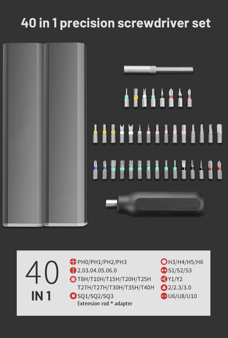 Precision Screwdriver Set 8 32 43 46 in 1 Torx Hex Phillips Magnetic Screwdriver Bit Phone Watch Laptop Mini Repair Tool Set - Smarsty