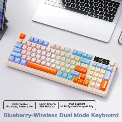 Wireless Keyboard With Screen Bluetooth Multi Device Linking - Smarsty