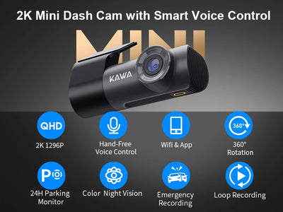 2K Car Dash Cam With Night Vision And Wireless WiFi - Smarsty