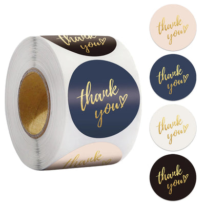 50-500pcs 1inch Blue Thank You Stickers For Envelope Sealing Labels Stationery Supplies Handmade Wedding Gift Decoration Sticker - Smarsty