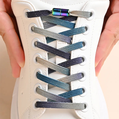 1Pair No Tie Shoe Laces Colorful Buckle Shoelaces Pearl Light Colorful Fashion Without Ties Elastic Laces Sneaker Kids Adult - Smarsty