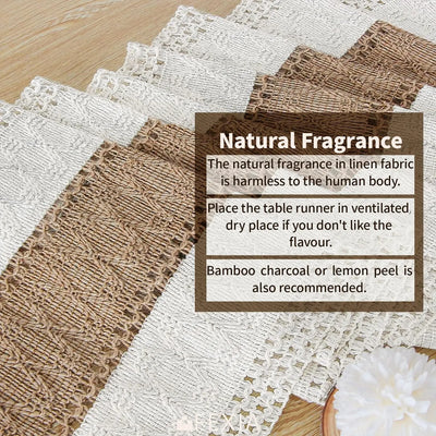 Boho Farmhouse Linen Table Runner with Tassels - Smarsty