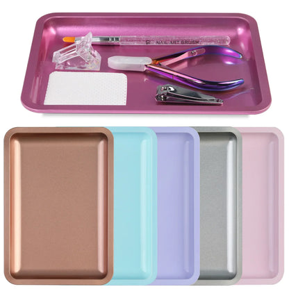 Stainless Steel Nail Art Storage Tray with Versatile Functionality - Smarsty