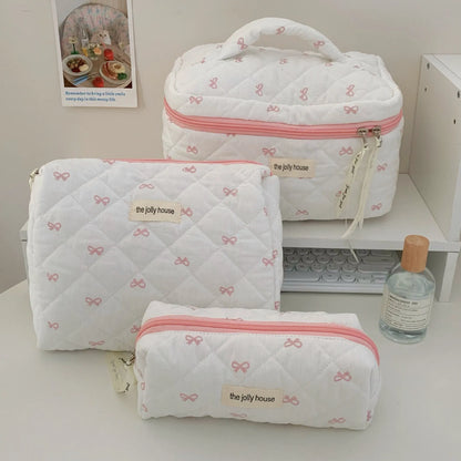 Cherry Print Makeup Bag Cosmetic Tote Organizer For Travel - Smarsty