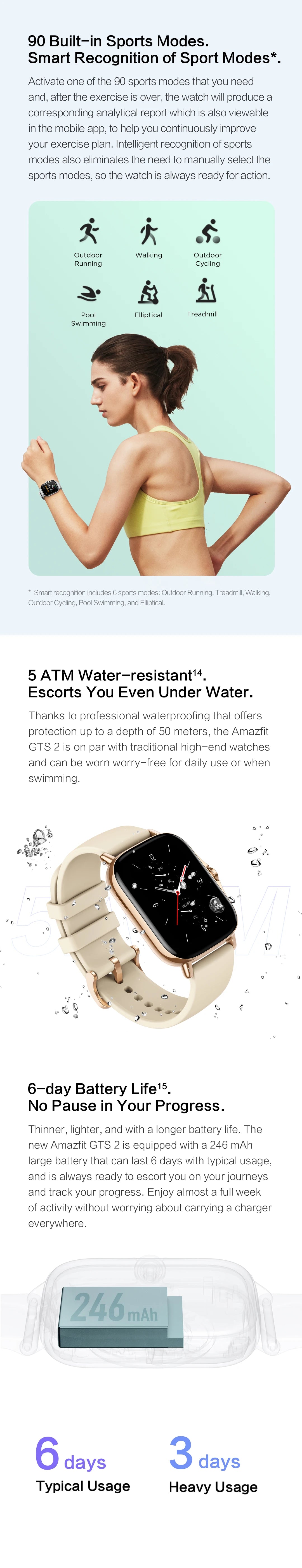 Amazfit GTS 2 Smartwatch with Health Tracking Features - Smarsty