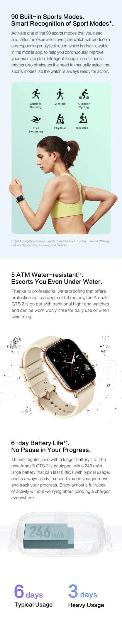 Amazfit GTS 2 Smartwatch with Health Tracking Features - Smarsty