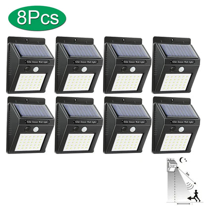 Solar Powered LED Motion Sensor Outdoor Wall Light - Smarsty