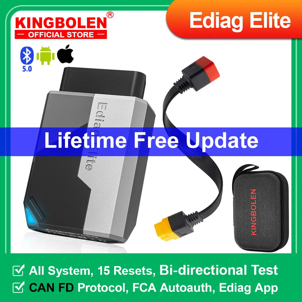 2026 New KINGBOLEN Ediag Elite Lifetime free Car Diagnostic Tools All system 15 Resets Bi-directional Test  Auto Scanner OBD2