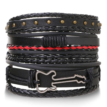 Viking Leather Bracelet For Men Adjustable Skull Design - Smarsty
