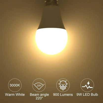 12PCS A19 LED Light Bulb 9W E26 Base LED Bulb 3000K 6500K Warm/Cool White Non Dimmable 900LM for Bedroom Living Room Kitchen