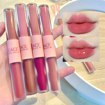 Double End Lip Glaze Glossy Color and Moisture - Smarsty