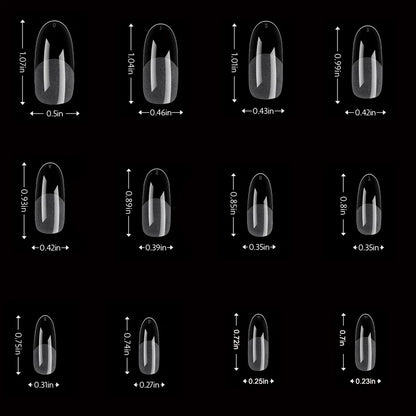 Long Round Fake Nails 120 Piece Set for Easy DIY - Smarsty