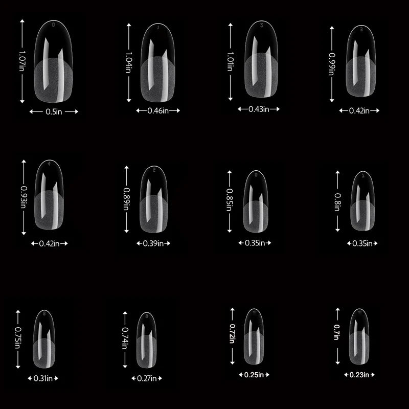 Long Round Fake Nails 120 Piece Set for Easy DIY - Smarsty