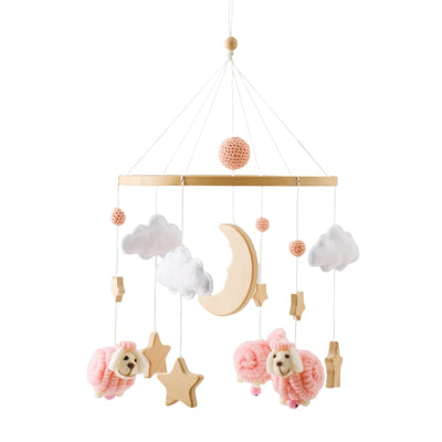 Baby Crib Mobile Bed Bell Rattle Toys Wooden Crochet Stars Pendant Bed Bell Toys Newborn Comfort Crib Bracket Hanging Toys Gifts by Smarsty
