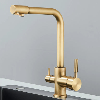 Black Grey Water Filter Kitchen Faucet with 360 Degree Rotation - Smarsty