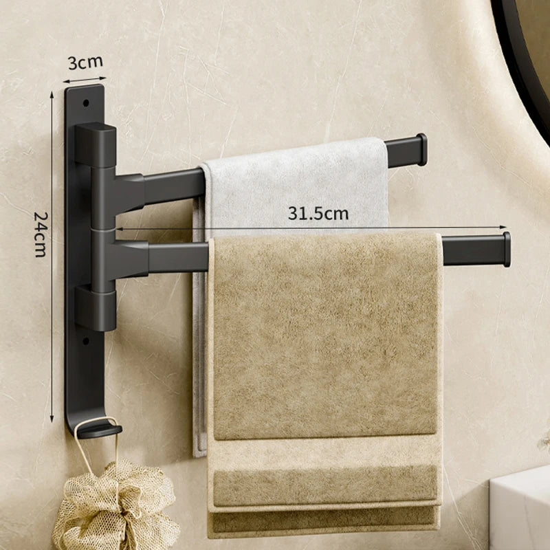 Rotatable Aluminum Towel Rack Space Saving Design - Smarsty
