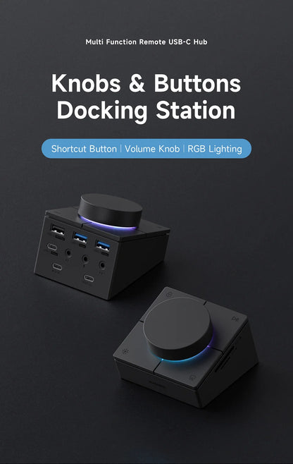 USB C Hub Docking Station Shortcut Buttons Volume Control