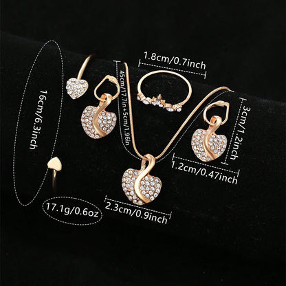 Luxury Women's Quartz Watch Jewelry Set with Rhinestones - Smarsty