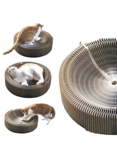 Kitten Curl Toy Foldable Magic Organ Cat Scratching Board Durable Recyclable Cardboard Cat Scratcher Cat Bed Interactive Scratch