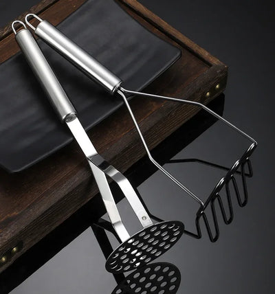 Stainless Steel Potato Masher Manual Fruit Vegetable Pressure Mud Machine Kitchen Children Food Crusher Complementary Gadget by Smarsty