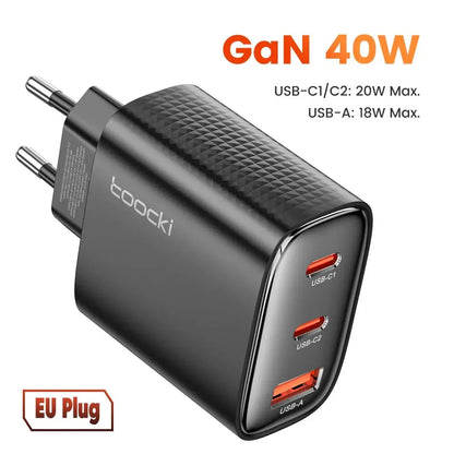 40W GaN USB C Travel Charger Fast Charge for Phones - Smarsty