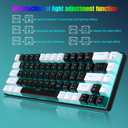 68 Keys Mechanical Keyboard With Ergonomic RGB Backlight