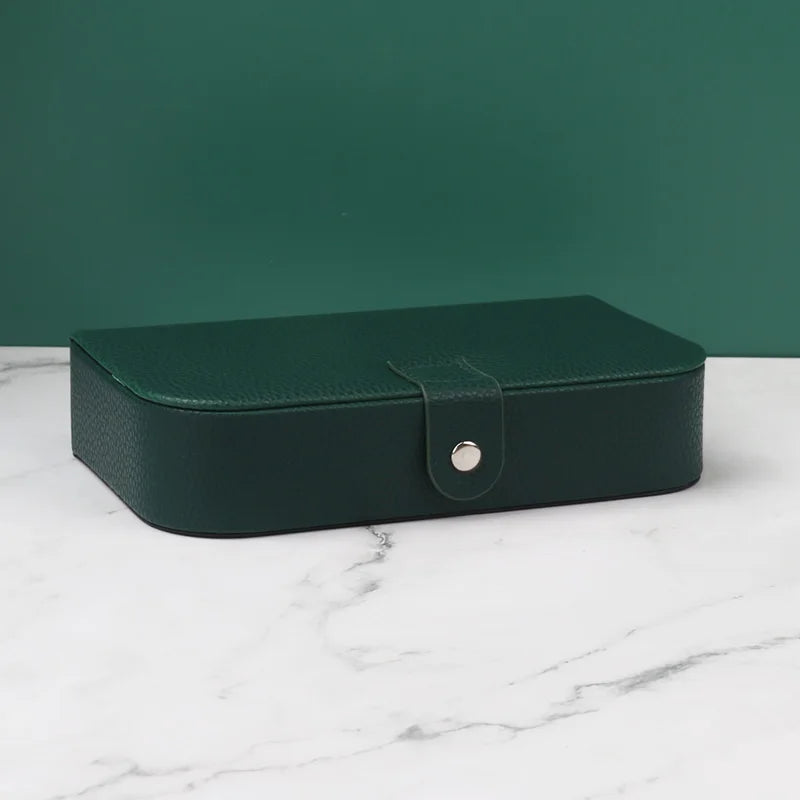 Portable Jewelry Organizer Case for Travel with Leather Storage - Smarsty