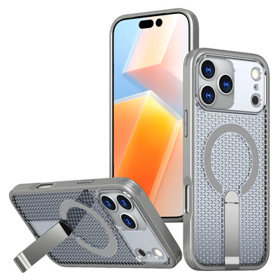 Breathable for Magsafe Stand Case for iPhone 17 Air 16 15 14 13 12 Pro Max 11 Plus 16E SE4 17Pro Magnetic Cooling Rugged Cover