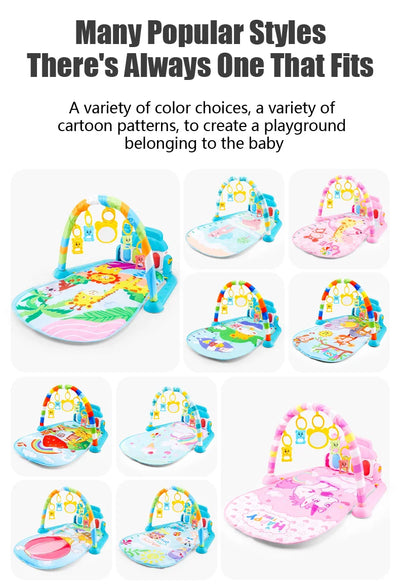 Baby Fitness Stand Music Play Gym Activity Toys Newborn Piano Crawling Blanket Pedal Game Pad Early Education 0-36 Months Gifts by Smarsty