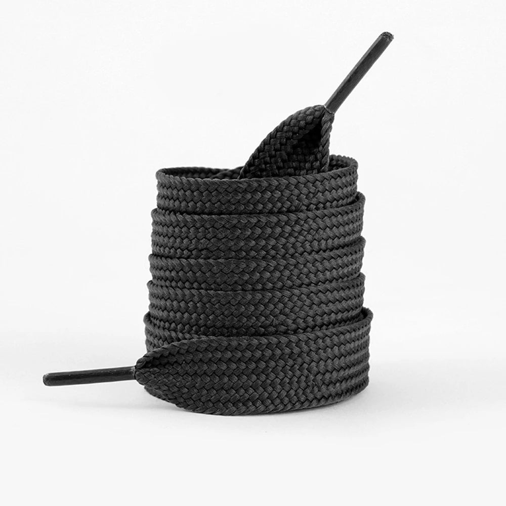 1 Pair Shoelaces Flat Thicken Weave Craft Off 2cm Wide Black White Shoe Laces High-top Sneaker Canvas Shoelace Accessories - Smarsty