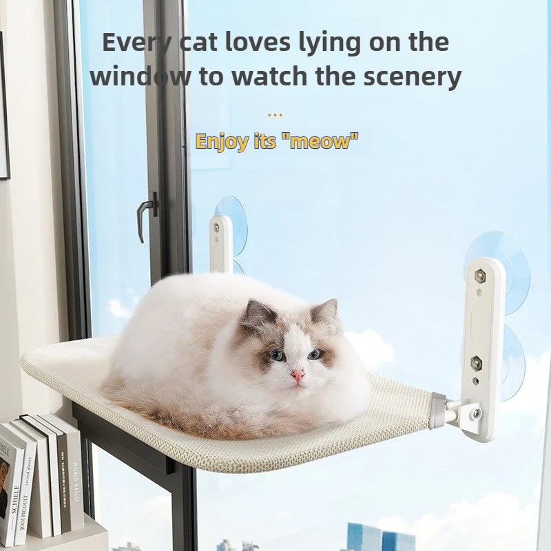 Cordless Cat Hammock With Suction Cups For Sunbathing - Smarsty