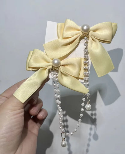 Pink Pearl Bow Hair Clip for Girls Accessories - Smarsty