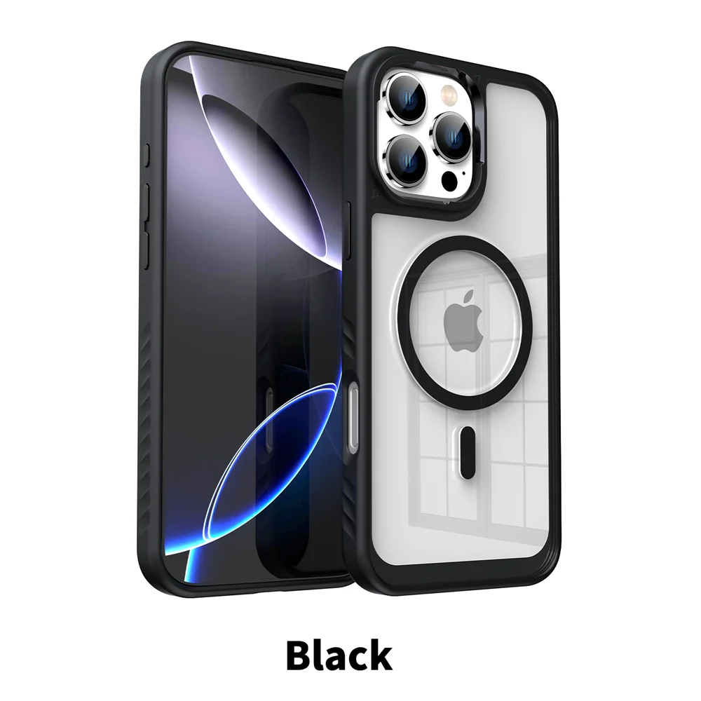 Luxury Acrylic Clear For Magsafe Magnetic Phone Case For iPhone 15 14 13 12 16 17 Pro Max Wireless Charge Bumper Protector Cover