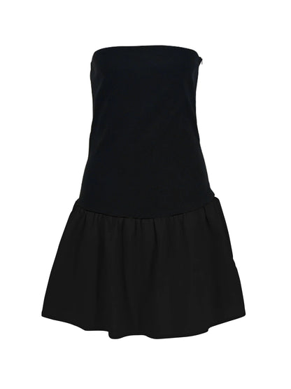 Black Sexy A-Line Dress Summer Strapless Women Slim Fit Off Shoulder Fashion Patchwork Casual Party Female Mini Dresses Clothing