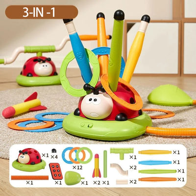 Ladybug Sport Entertainment Game Toy Multifunction Rope Skipping Machine Ferrule Jump Rocket Launcher Outdoor Educational - Smarsty