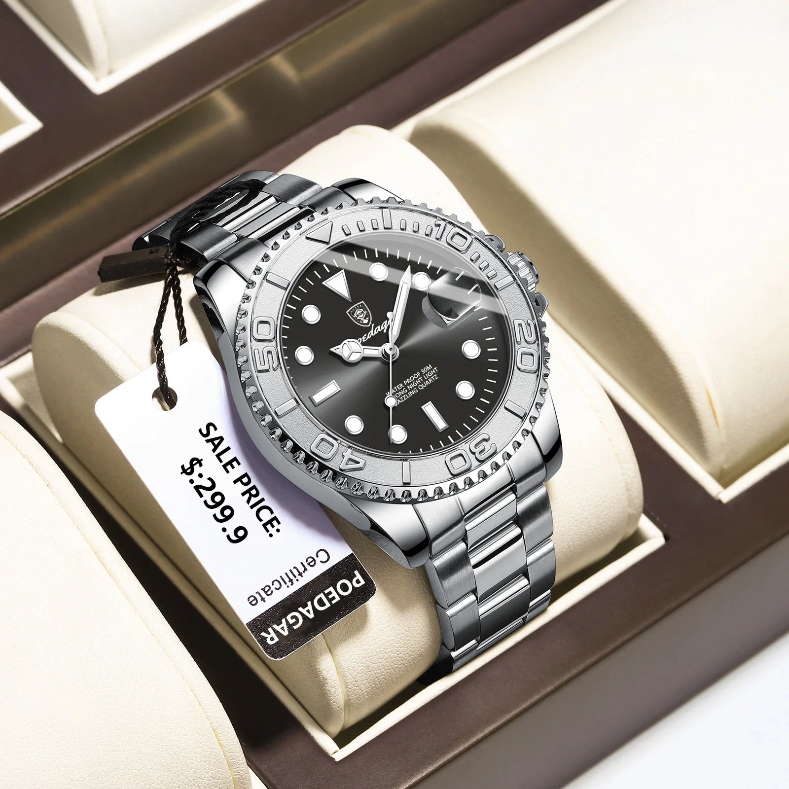 Luxury Waterproof Quartz Watch for Men with Luminous Feature - Smarsty